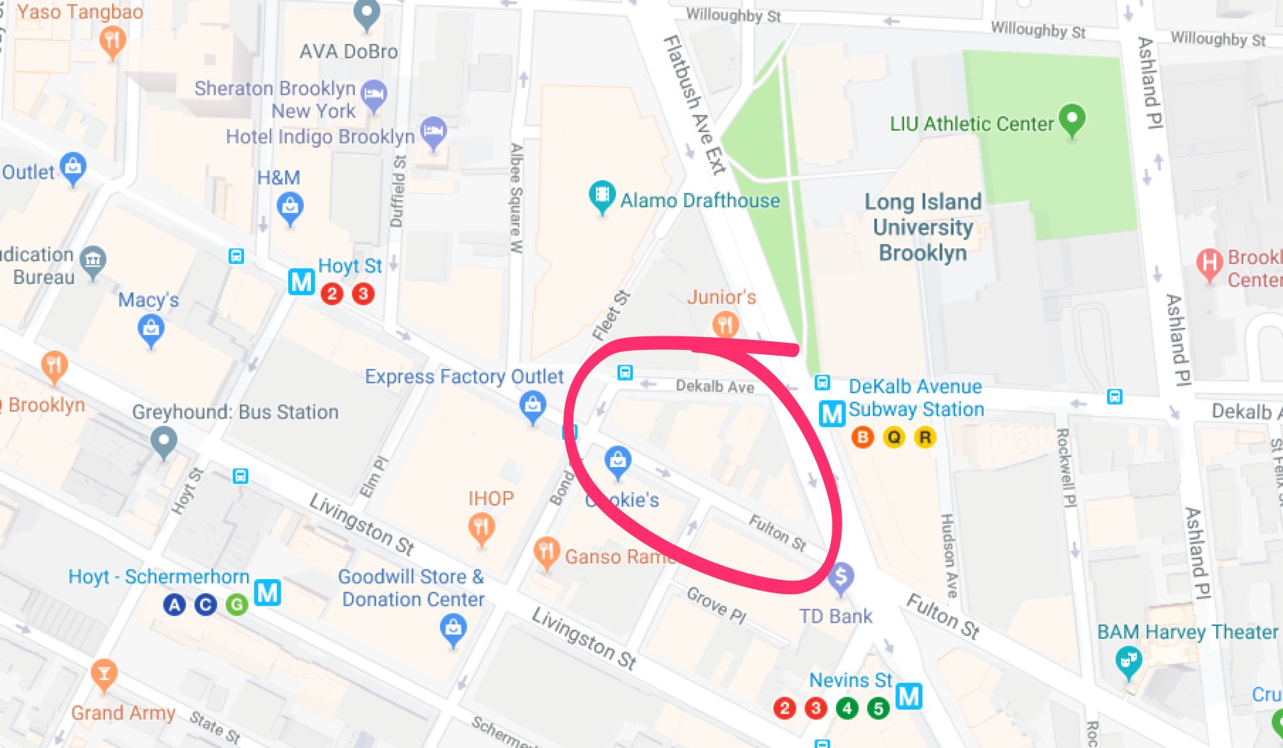 Shuttered stores on Fulton Mall